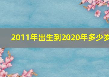 2011年出生到2020年多少岁