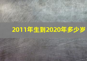 2011年生到2020年多少岁