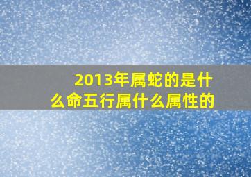 2013年属蛇的是什么命五行属什么属性的