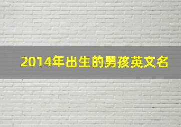 2014年出生的男孩英文名