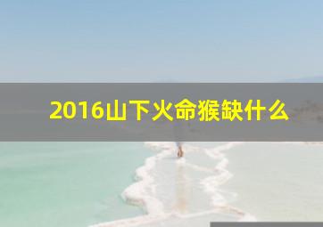 2016山下火命猴缺什么