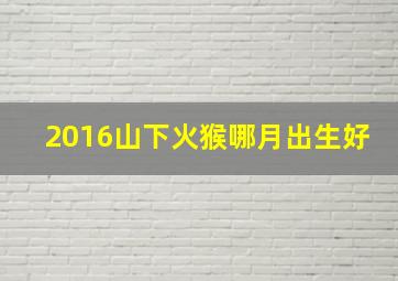 2016山下火猴哪月出生好