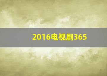 2016电视剧365