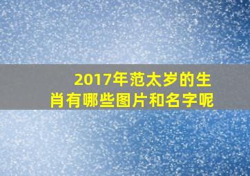 2017年范太岁的生肖有哪些图片和名字呢