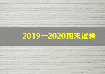 2019一2020期末试卷