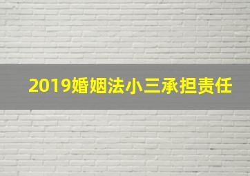 2019婚姻法小三承担责任