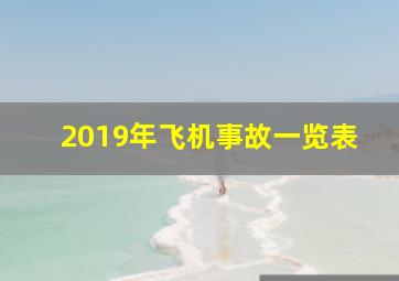 2019年飞机事故一览表