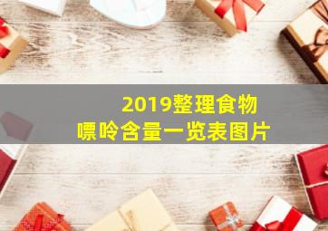 2019整理食物嘌呤含量一览表图片