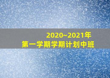 2020~2021年第一学期学期计划中班