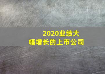 2020业绩大幅增长的上市公司