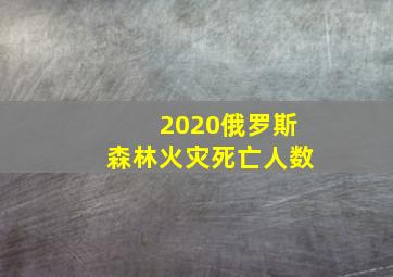 2020俄罗斯森林火灾死亡人数