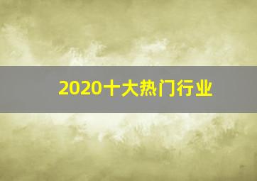 2020十大热门行业