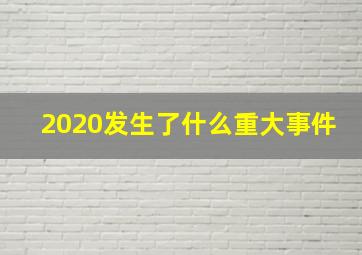 2020发生了什么重大事件