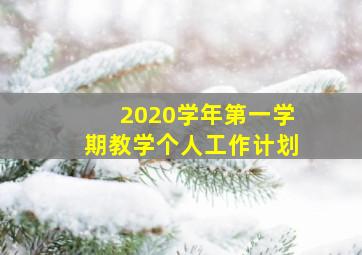 2020学年第一学期教学个人工作计划