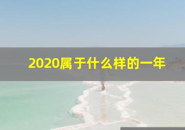 2020属于什么样的一年