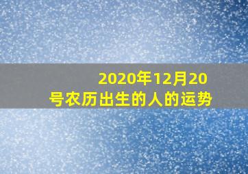 2020年12月20号农历出生的人的运势