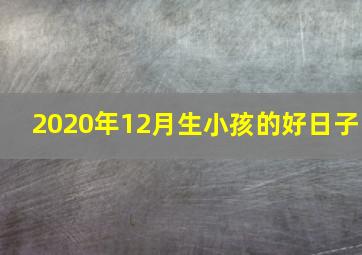 2020年12月生小孩的好日子