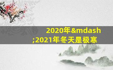 2020年—2021年冬天是极寒