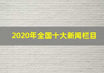 2020年全国十大新闻栏目