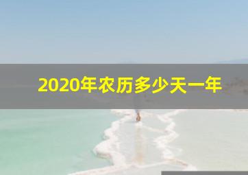 2020年农历多少天一年