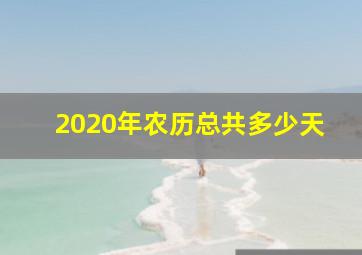 2020年农历总共多少天