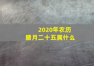 2020年农历腊月二十五属什么