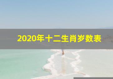 2020年十二生肖岁数表