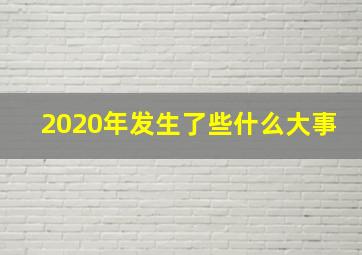 2020年发生了些什么大事