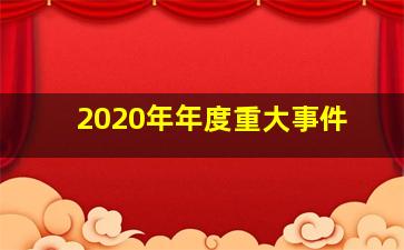 2020年年度重大事件