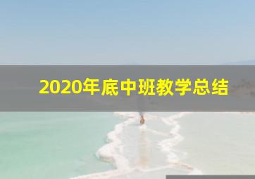 2020年底中班教学总结