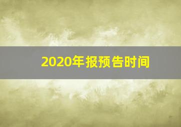 2020年报预告时间