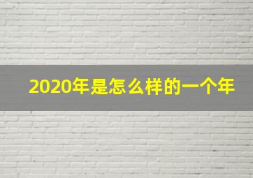 2020年是怎么样的一个年