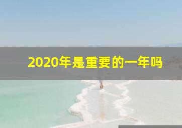 2020年是重要的一年吗