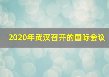 2020年武汉召开的国际会议