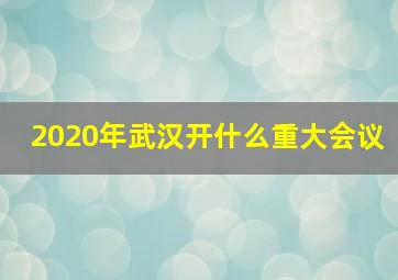 2020年武汉开什么重大会议