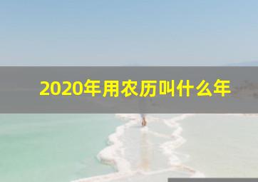 2020年用农历叫什么年