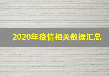 2020年疫情相关数据汇总