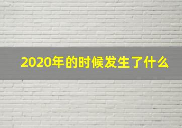 2020年的时候发生了什么