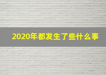 2020年都发生了些什么事