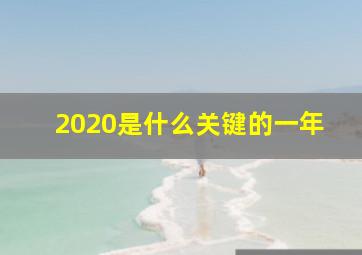 2020是什么关键的一年