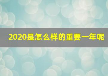 2020是怎么样的重要一年呢