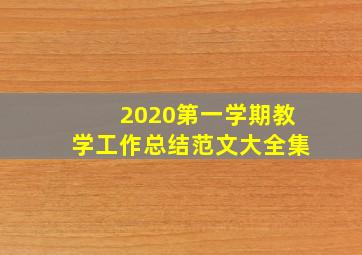 2020第一学期教学工作总结范文大全集