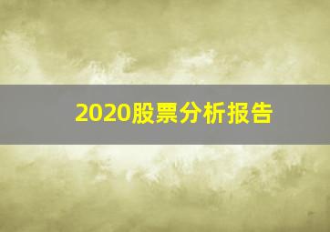 2020股票分析报告