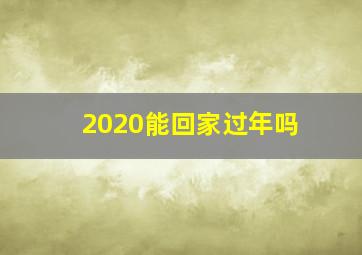 2020能回家过年吗