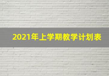 2021年上学期教学计划表