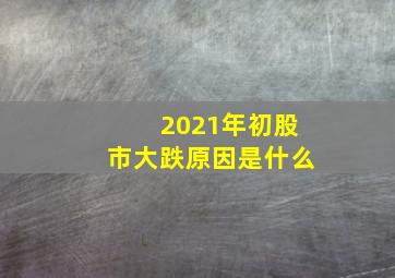 2021年初股市大跌原因是什么