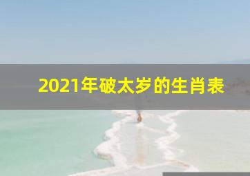 2021年破太岁的生肖表