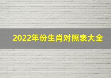 2022年份生肖对照表大全