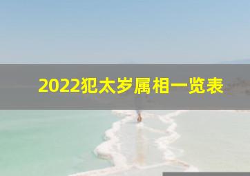 2022犯太岁属相一览表