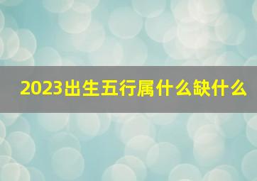 2023出生五行属什么缺什么